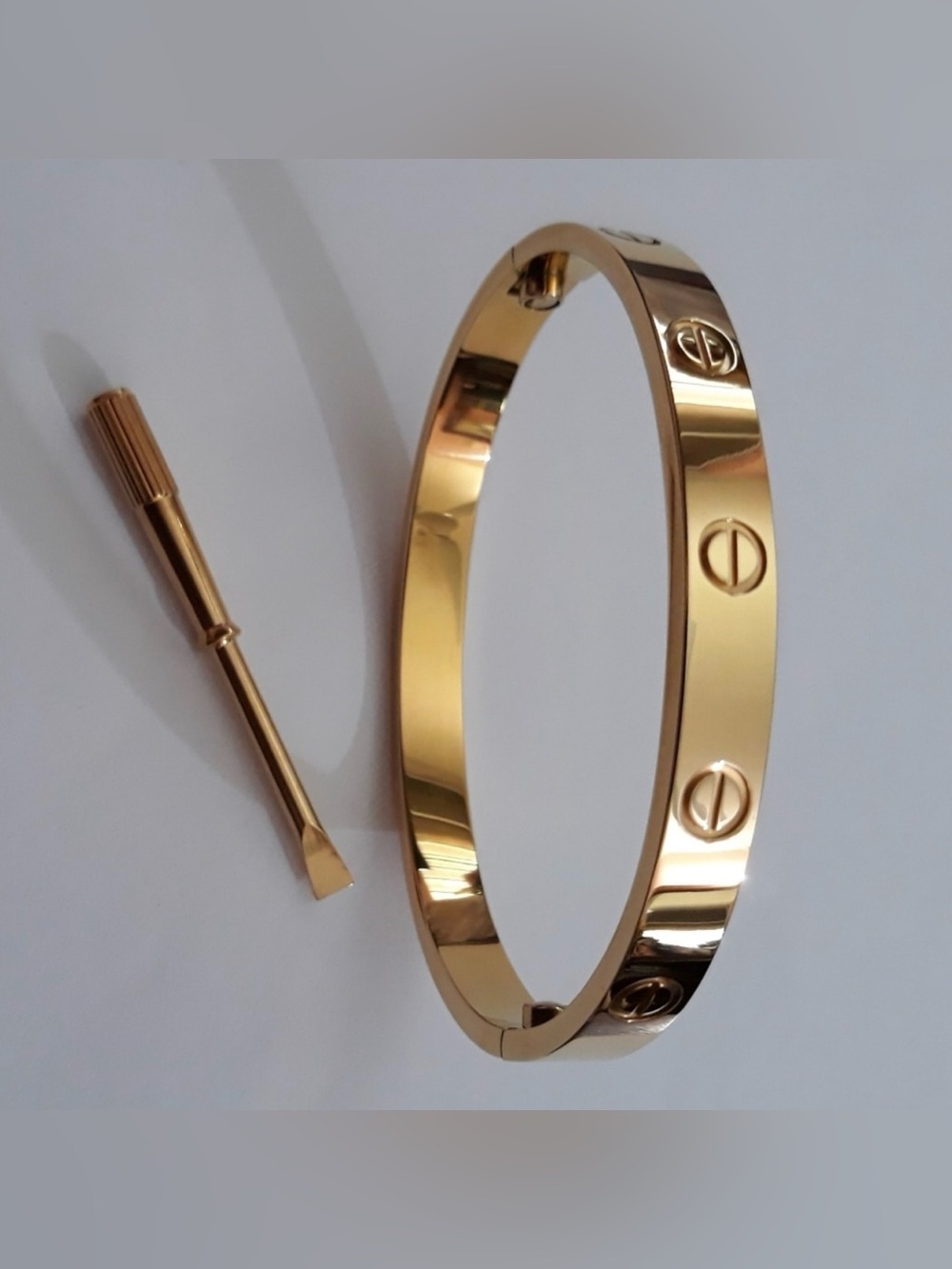 Generic Gold Screw Cuff Bangle Bracelet with Screwdriver - Picture 3 of 6